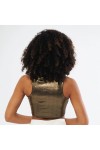 Majoristik SPARKLY BÜSTİYER METALİK HALTER YAKA